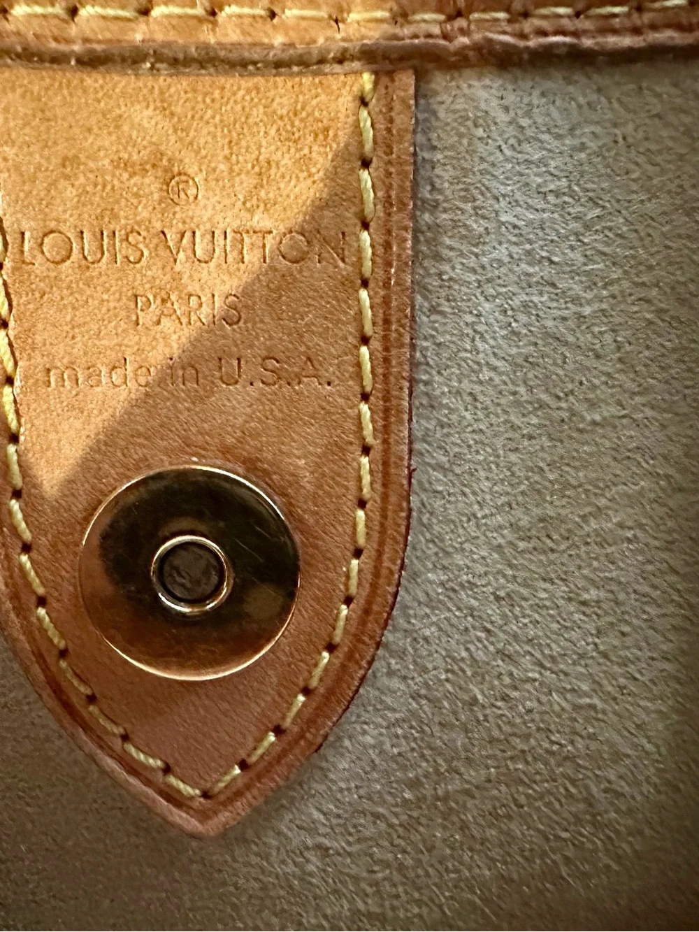 Louis Vuitton Galliera Monogram Canvas Shoulder Bag with Gold Plate Accent